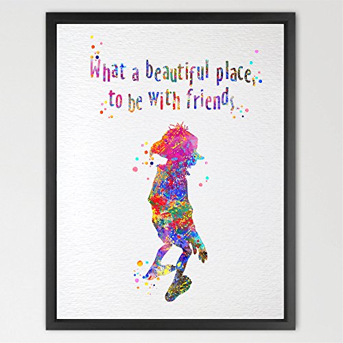 Dignovel Studios A4 Dobby Quote from Harry Potter watercolour illustration Art Print Friendship Quotes Nursery decor Kids Art Print Wedding Birthday Gift N082-Unframed