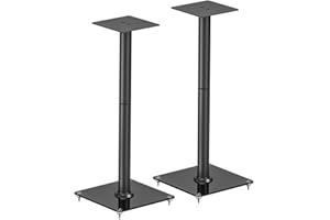 my wall Set of 2 Speaker Stands - HS35L, Speaker Stands Maximum Load 25 kg, with Anti-Vibration Mat, Speaker Stand, Interchangeable Feet, Secure Stand and Pure Sound