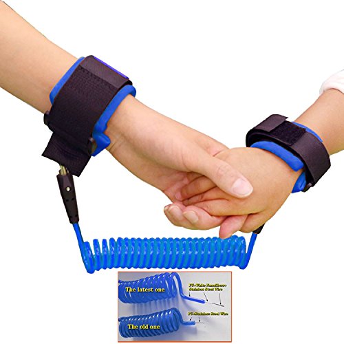 NALATI Kids Walking Hand Belt baby Anti lost safty wrist link bungee leash Safety Harnesses (Blue)
