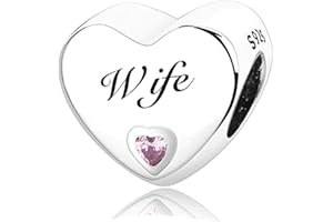 MsRosy New Women's S925 Sterling Silver Heart Charms For Bracelets Gift For the Family and Friends