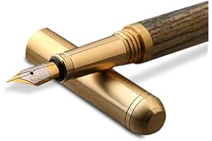 PORRASSO Penna Stilografica Legno Fountain Pen Ergonomico Fatto a Mano Penna Stilografica Regalo per Uomini Donne Tiger Wood A