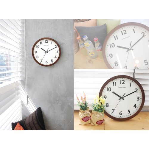 Decowall DSH-W30M Nicht Tickende Stille Holz Wanduhr Modern für Wohnzimmer Küche Büro (Braun, 30cm) - 3