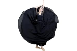 MISSMAO Donna Gonna da Ballo Danza del Ventre in Chiffon Doppio Strato Ruffles Gonna Performance di Danza Gonna Lunga Gonna Flamenco Grande Swing Costume Vestito Gonna