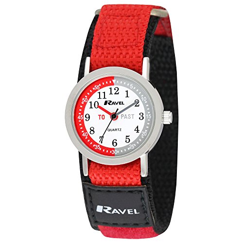 Ravel Kinder-Armbanduhr Ravel Children's Timeteacher Velcro Strap Watch. Analog Nylon Mehrfarbig R1507.56