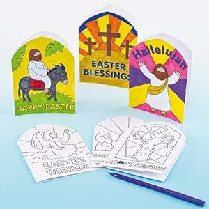 Baker Ross Inspirational Religious Easter Cards for Kids to Colour in