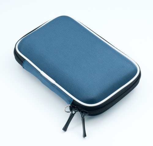 QUMOX Blau 2.5″ HDD Tasche Hartschale für tragbare Festplatte Case Doppelverschlus - 3