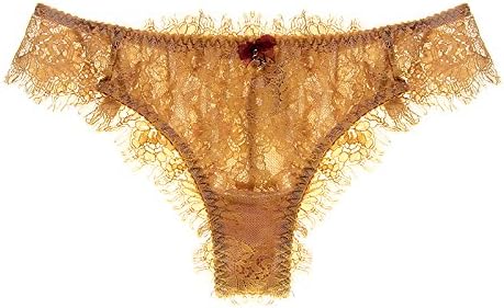 HHY-Lady WAVEI lace thong waist transparent,S,yellow
