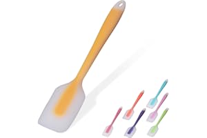 WEHERS Silicone Spatula, Spatulas for Cooking 450°F Heat Resistant Seamless Rubber Spatulas Non-Stick Silicone Kitchen Utensils for Cooking, Baking and Mixing, Dishwasher Safe (Yellow)