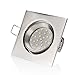 Produktbild sweet-led - 6er Sparpack- FLACH- Einbauleuchten - 5W 450Lumen - 230 Volt rund – eckig Einbauspot Led Deckeneinbaustrahler Deckenstrahler -LED Einbauleuchte Einbaustrahler (Eckig-Chrom gebürstet,3000K)