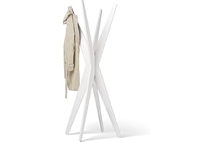 Mobili Fiver, Appendiabiti da terra di Design, Emma Bianco Frassino, Appendiabiti moderno per Camera, Corridoio, Ingresso, Made in Italy