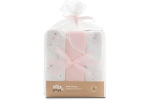 INTERBABY · Set di 3 Mussole di Bambù BEAR rosa per neonati · 55x70 cm · Bambù&Cotone