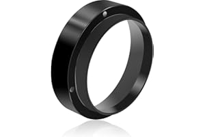 LEUOVE Anillo dosificador de 58 mm, portafiltros de café, embudo de aluminio y metal, para cafetera, color negro
