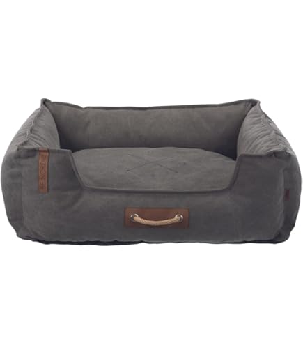 TRIXIE Orthopedisch hondenbed Vital Loki 80 × 60 cm in grijs - hoogwaardig hondenkussen met traagschuim - hondenmand voor middelgrote honden - gewrichtsvriendelijk en ontlastend - 37932