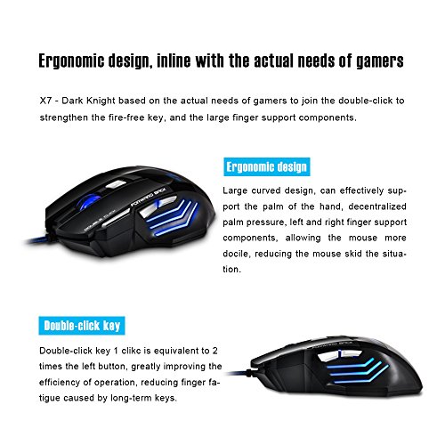Apedra Wired Optical Gaming Mouse Dark Knight X7 luz de respiraci n LED Dazzle 4 ratones DPI ajustables 7 botones programables Gaming Mice para Windows XP Vista 7 8 10 MAC OS X reviews Apedra Wired Optical Gaming Mouse Dark Knight X7 luz de respiraci n LED Dazzle 4 ratones DPI ajustables 7 botones programables Gaming Mice para Windows XP Vista 7 8 10 MAC OS X
