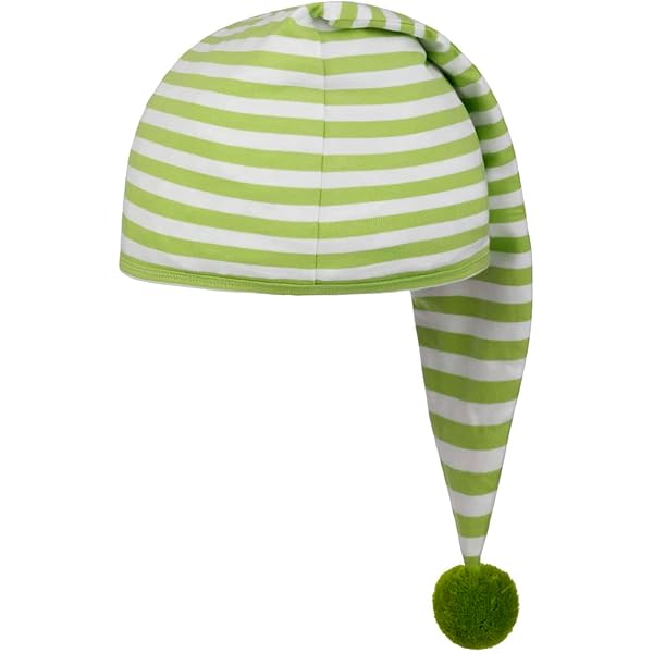 Lipodo Sleep Cap (56 cm long) - Women & Men - Cotton Pompom Hat One Size (53-60 cm) - Point Hat for the Night - Black