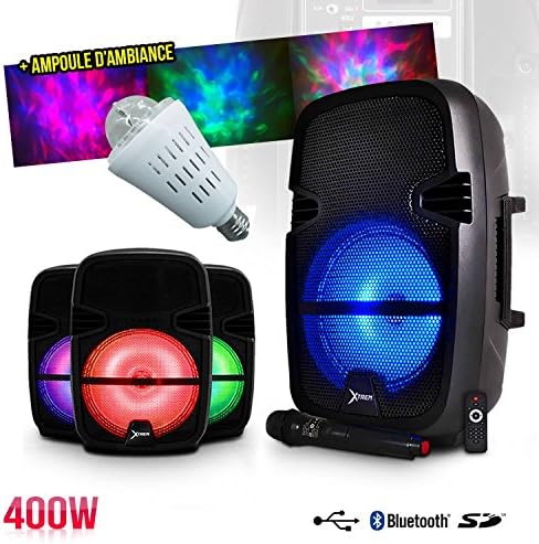 'Portable Speaker (Zen 8 – BT/USB/SD + Remote Control + Microphone + LED Light 400 W
