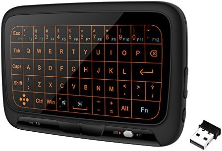 Docooler 2.4GHz Wireless Keyboard Full Touchpad Backlight Keyboard Remote Control with Large Touch Pad for Smart TV Android TV Box PC Laptop