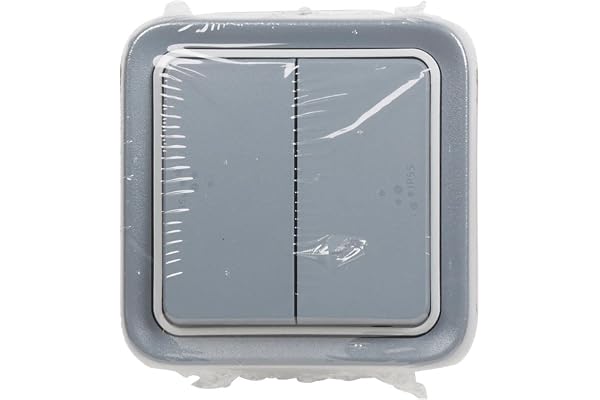 Legrand - Double interrupteur ou va-et-vient Plexo apparent - Gris
