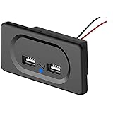 Dual USB Ladegerät Steckdose,MoreChioce 12V-24V 3.1A Auto Ladegerät Schalttafel Wasserdichte Ladebuchse für Auto LKW Motorrad