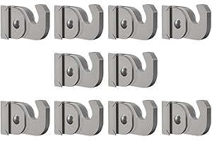 Arti Teq - Lot de 10 crochets 40 kg autobloquants tige 4x4 mm - Argent