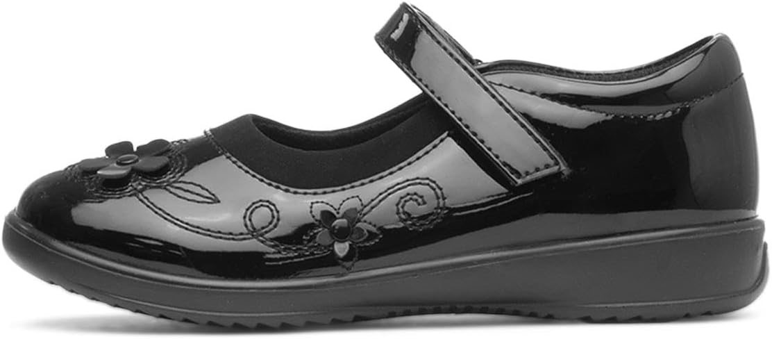 Walkright Collins Girls Black Patent School Shoe