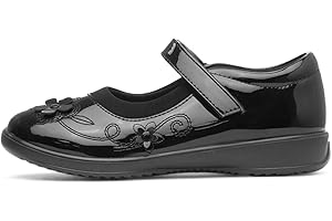 Walkright Collins Girls Black Patent Shoe