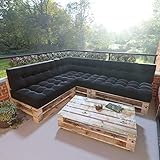 MSS® 7er-Set/Einzelkissen Relax Palettenkissen Palettenauflage Anthrazit Hell & Dunkel