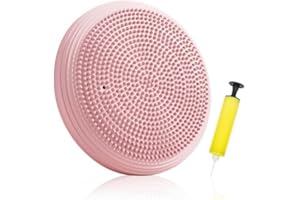 HOMIRTY Aufblasbares Balancekissen, Rutschfeste Balancescheibe Sitzhaltungstrainer Physiokissen, Wackelkissen Aufblasbares Stabilitäts-Balanceboard mit Pumpe, für Fitness Yoga Gymnastik Rückentraining