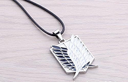 Guoqueen Punk Leather Alloy Wings Of Liberty Necklace Pendant Popular Anime Attack On Titan Four Corps Investigation Corps