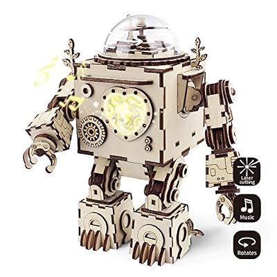 Robotime Laser Cut Wooden Puzzle-DIY Mechanism Music Box-Wooden Model Building-Anniversaire et Cadeaux de Noël pour enfants et adultes (Orpheus)