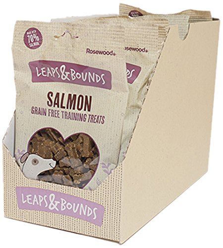 Rosewood Leaps & Bounds Grano Libre formación salmón Bites para Perros, 100 mm, 10 Unidades