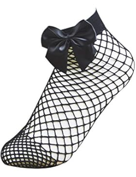 NALATI 2,3 Paare NetzstrümpfeSchleife Damen Fischnetz Socken Spitze Strümpfe Kurz Klein/Mittelgroß/Großes Fischnetz