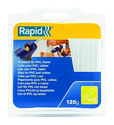 Rapid, 40107358, Bâtons de colle thermofusible, Pour PVC et câbles, Transparent, ø12mm, Longueur 94mm, 125g