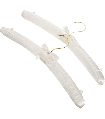 Hangerworld Gepolsterte Satin-Kleiderbügel – 10 Stück, Cremefarben, 43 Cm, Mit Goldenem Haken