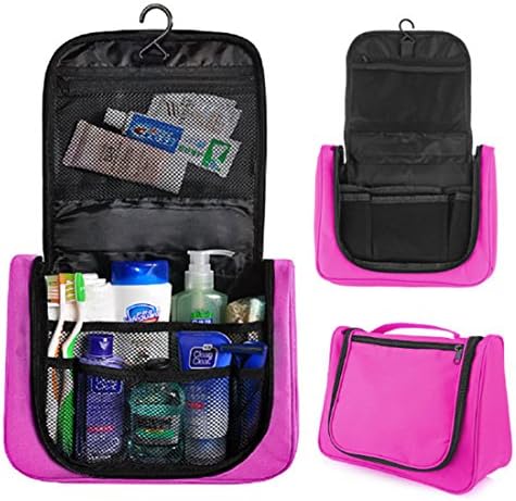 Toiletry Bag, Hipsteen Multifunction Business Trip Holiday Travel Hanging Toiletry Bag Wash Bag Toilet Bag Cosmetic Bag for Men and Women - Rosy