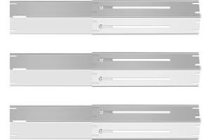 GLARETEX Universal Burner Cover, Heavy Duty Adjustable Stainless Steel Heating Plates, Universal Flame Distributor for Gas Grill, Extendable from 29.8cm to 53cm, 3 Pack