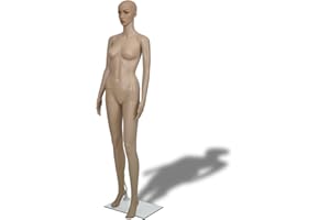 vidaXL Mannequin Femme 175 cm, Corps Complet Rotatif 360°, Idéal pour Présenter des Vêtements ou Vitrine de Magasin, Beige