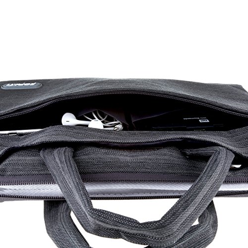 ivencase – Denim -Gewebe Hülle Aktentasche Tasche Schultertasche für 15-15.6 Zoll Laptop / Notebook / Computer / MacBook Pro 15.4 / MacBook Pro with Retina Display 15.4 – dunkelgrau - 6