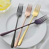 Newadel Edelstahl-Abendessen-Gabel-Satz-Korea-Bunte Nachtisch-Gabel mit langem Griff Goldblau-Gabel stellte für Hotel-Partei EIN Primary Color