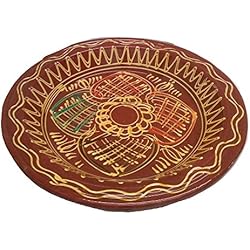 Etnico Arredo Ethnique ameublement Plat couscousier Couscoussier 10/12 portions Original du Maroc en Terre Cuite Artisanale Peinte à la Main Cuisine Arabe Marocaine