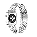 Produktbild Für Apple Watch Serie 3/2/1 38 mmstainless Stahl Watch Band Ersatz Tragegurt, 135–235 mm, tuscom, Art Deco, 19.5cm, silber