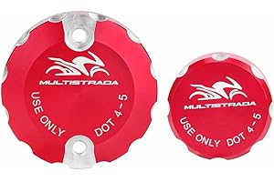 N/A GENERIC Front Brake Clutch Reservoir Caps For Ducati MTS Multistrada 1200/DVT/Enduro 1260/S V4 Motorcycle Fluid Oil Tank Cover Set