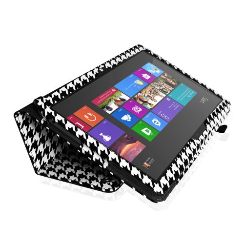 Fintie Schutzhülle Flip Case mit Stylus Halterung für Microsoft Surface RT/Surface 2 26,9 cm nicht kompatibel mit Windows 8 Pro – – ZG-Houndstooth Schwarz Surface 2 / Surface RT - 4