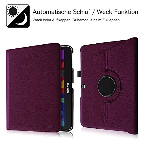 Fintie Samsung Galaxy Tab 4 10.1 Hülle – 360° Drehbarer Stand Smart Cover Case Schutzhülle Tasche Etui mit Ständerfunktion Auto Schlaf / Wach Funktion für Galaxy Tab 4 10.1 SM-T530 SM-T535 Tablet, Lila - 3