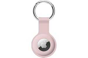 COLORCORAL AirTag Holder Case Silicone Case for AirTag Keyring for Keys, Bags, Luggage, Pet Collars - Anti-Lost and Scratch-Resistant Design for Apple Air Tags 2021(Pink)