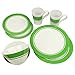 Produktbild Fridani MDC Melamin Geschirr Grün für 2 Personen Campinggeschirr, 2X Becher 4X Teller 2X Schüssel