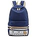 Produktbild SymbolLife Rucksack damen Herren Teenager Groß Schulrucksack Casual Daypack Backpack Rucksäcke Laptop Rucksack Canvas Reisetasche mit Mäppchen für Universität Outdoor Sport Freizeit 30 X 43 X 14cm, Dunkel Blau
