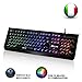 Price comparison product image KLIM Domination - Mechanical Keyboard ITALY RGB - PC PS4 - Blue Switches - Fast Typing, Precise, Comfortable - 5 Year Warranty - FULL CUSTOMISATION OF COLORS [ New 2019 Version ]