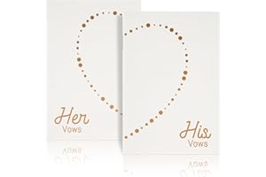 JIMBON Wedding Vow Books Wedding Gift for Bride and Groom, Vows Book his and hers for Wedding Day Essentials, Officiant Book for Wedding Ceremony with Gilded Font Set of 2, Engagement Gifts for Couples