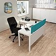Deskio Modesty L-Shaped Computer Desk with Privacy Screen, Laptop Table, Writing Table, Study Table for Students/Kids and Adults, Gaming Computer Table -Everest White (150L x 150W x 105H Cm).